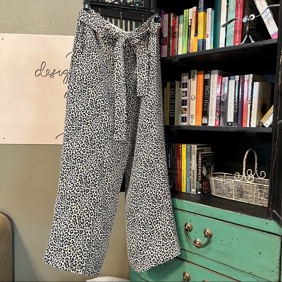 J. Crew Wide Leg Cropped Trouser in Leopard Size 10 - Picture 4 of 13